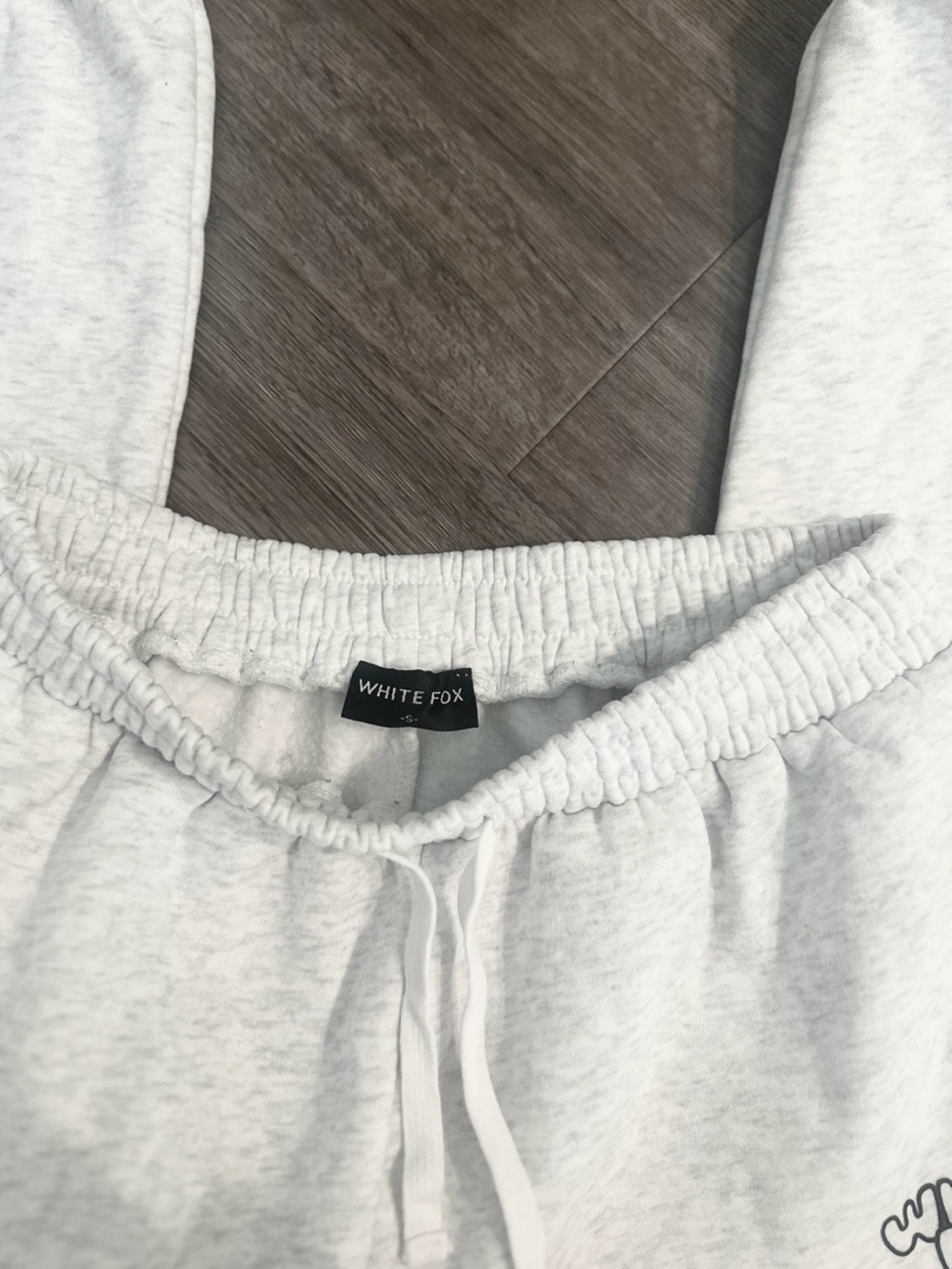 RARE White Fox Boutique Set Hoodie and Sweatpants S/M Frosted Grey Sweat Sport - Picture 5 of 6